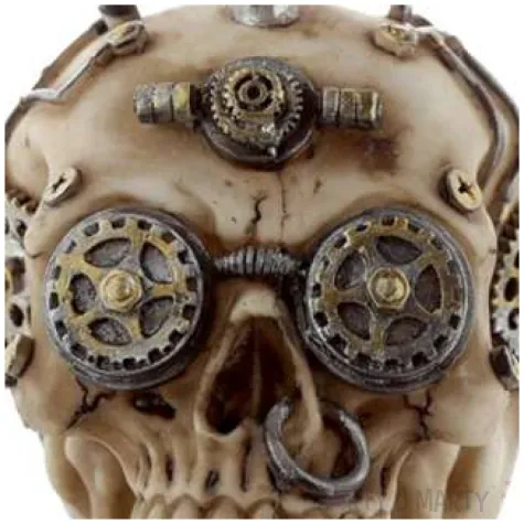 figurka czaszka steampunk z irokezem puckator 20 x 18 cm