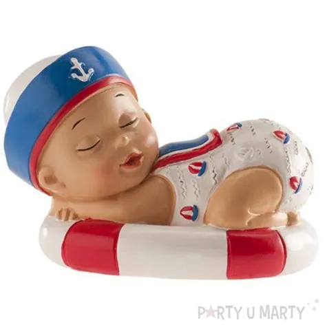 figurka na tort chlopiec spiacy w kole ratunkowym dekora 10 cm