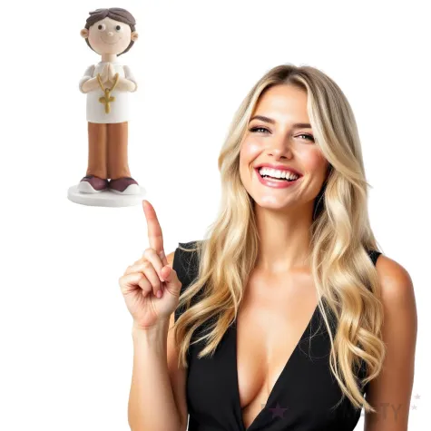 figurka na tort chlopiec z rozancem dekora 13 cm