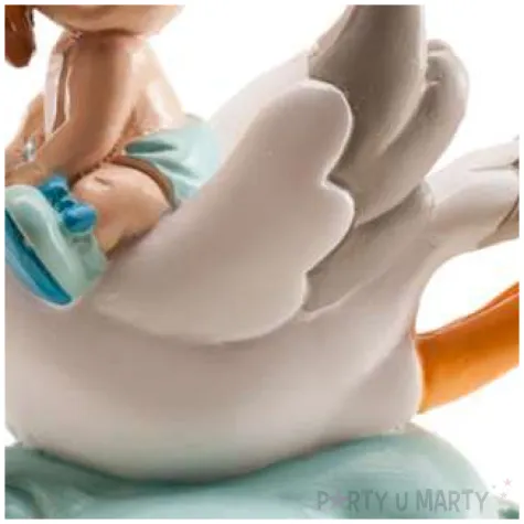 figurka na tort chrzest chlopiec i bocian dekora 10 cm