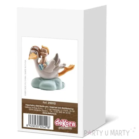figurka na tort chrzest chlopiec i bocian dekora 10 cm