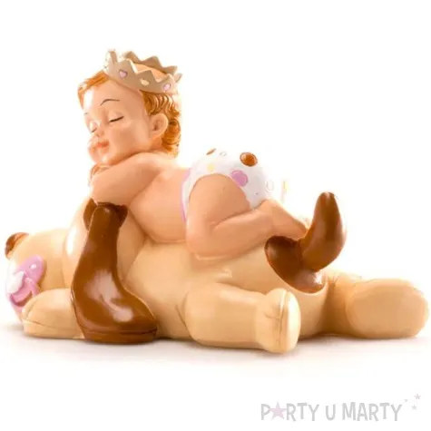 figurka na tort dziewczynka spiaca na psie dekora 10 cm