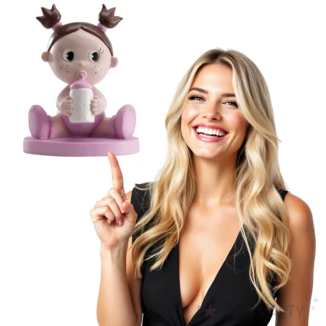 figurka na tort dziewczynka z butelka dekora 10 cm