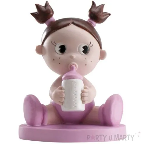 figurka na tort dziewczynka z butelka dekora 10 cm