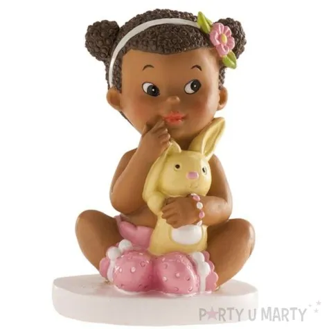 figurka na tort dziewczynka z kroliczkiem dekora 10 cm