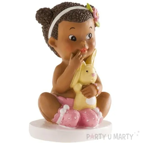 figurka na tort dziewczynka z kroliczkiem dekora 10 cm