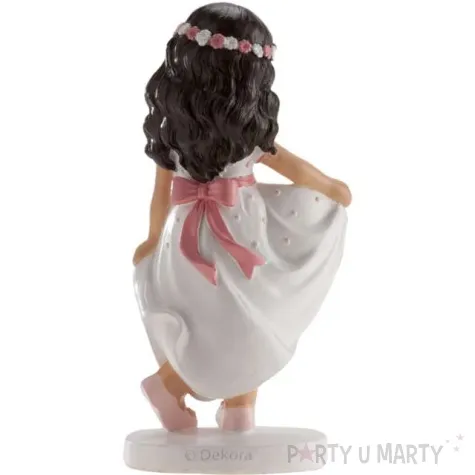 figurka na tort komunia dziewczynka w sukience dekora 16 cm