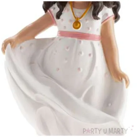 figurka na tort komunia dziewczynka w sukience dekora 16 cm