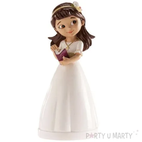 figurka na tort komunia dziewczynka z diademem dekora 13 cm