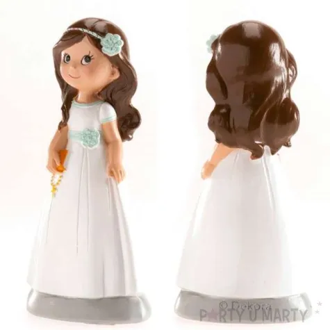 figurka na tort komunia dziewczynka z ksiazeczka dekora 13 cm