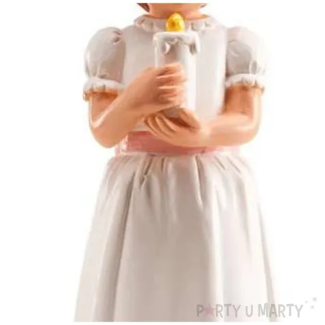 figurka na tort komunia dziewczynka ze swieca dekora 13 cm