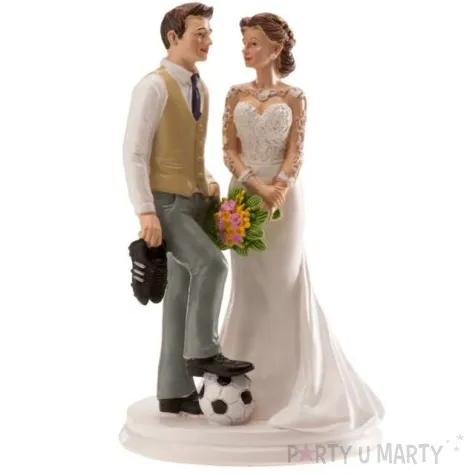 figurka na tort mloda para z pilka nozna dekora 18 cm