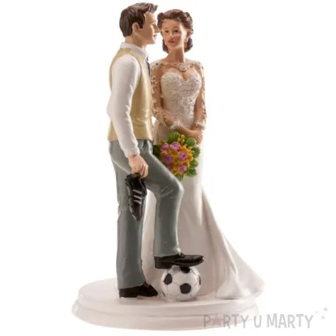 figurka na tort mloda para z pilka nozna dekora 18 cm