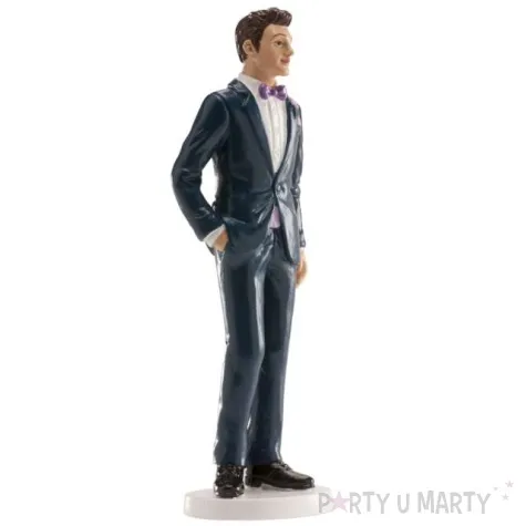 figurka na tort pan mlody w niebieskim garniturze dekora 16 cm