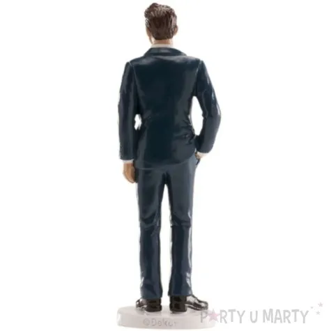 figurka na tort pan mlody w niebieskim garniturze dekora 16 cm