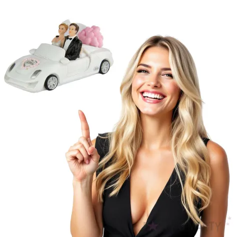 figurka na tort para mloda w kabriolecie folat 9 5 cm