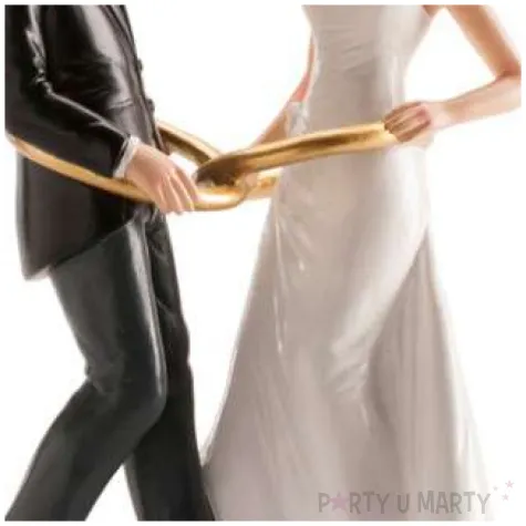 figurka na tort para mloda w obraczkach dekora 20 cm