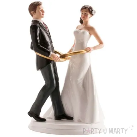 figurka na tort para mloda w obraczkach dekora 20 cm