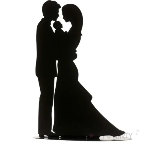 figurka na tort para mloda z dzieckiem dekora metalowa 18 cm