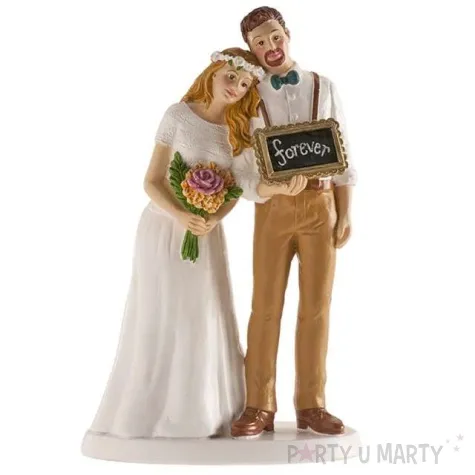 figurka na tort para mloda z tabliczka dekora 16 cm