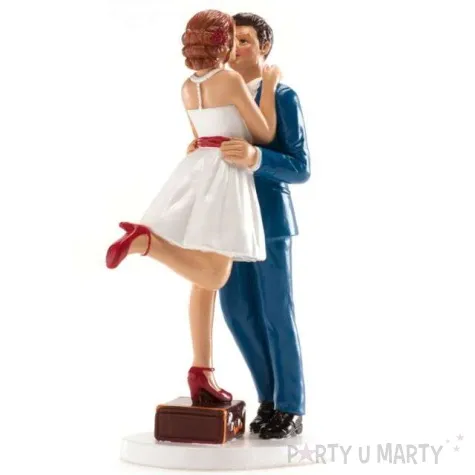 figurka na tort slub para mloda z walizka dekora 16 cm