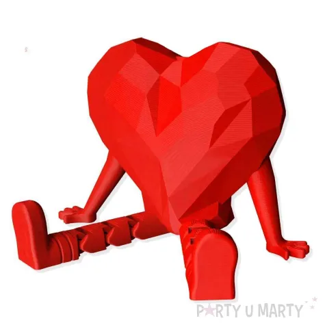 figurka serce z nogami czerwony 6 cm