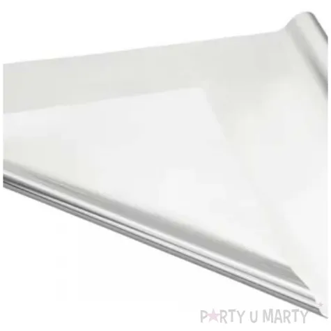 folia dekoracyjna dekoracja na urodziny wesele sylwestra srebrna metalizowana 0 8 x 25 m