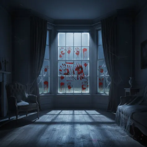 folia elektrostatyczna halloween krwawe slady dloni arpex 20x30 cm