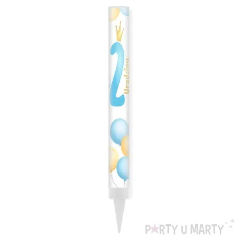 fontanna tortowa 2 urodziny balonik niebieski 18 cm