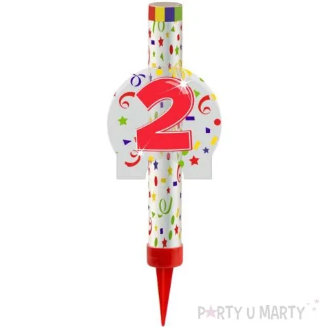 fontanna tortowa 2 urodziny kolorowe folat 12 cm