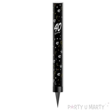 fontanna tortowa 40 urodziny glamour birthday czarny 18 cm