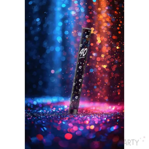 fontanna tortowa 40 urodziny glamour birthday czarny 18 cm