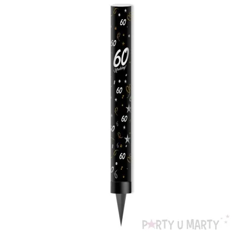 fontanna tortowa 60 urodziny glamour birthday czarny 18 cm