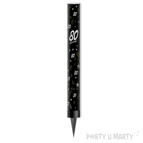 fontanna tortowa 80 urodziny glamour birthday czarny 18 cm