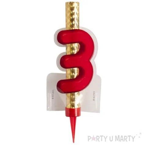 fontanna tortowa cyfra 3 urodziny zlota dekora 12 cm