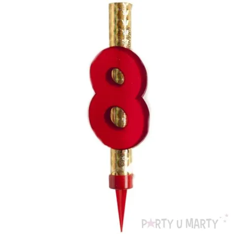fontanna tortowa cyfra 8 urodziny zlota dekora 12 cm