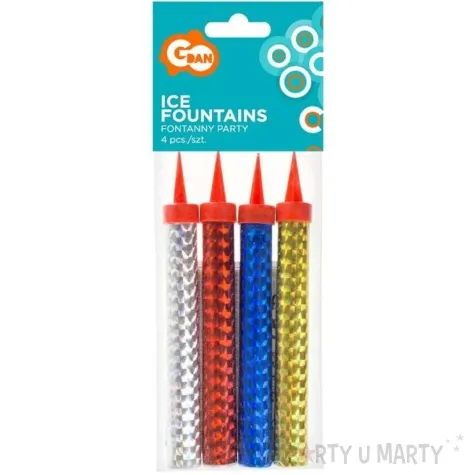 fontanna tortowa holograficzna 12 cm 4 szt