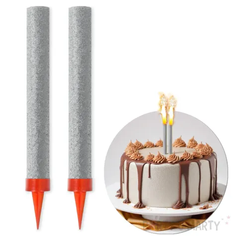 fontanna tortowa holograficzna srebrny godan 12 cm 2 szt