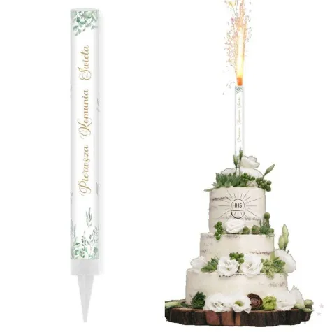 fontanna tortowa komunia swieta eukaliptus beauty 18 cm