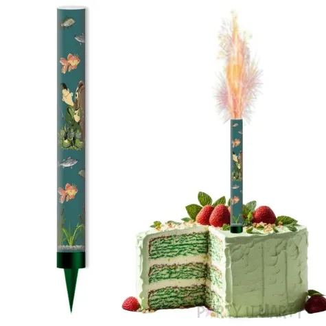 fontanna tortowa wedkarz i zlota rybka zielony 18 cm