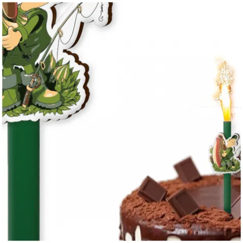 fontanna tortowa wedkarz i zlota rybka zielony 18 cm