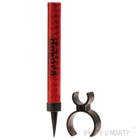 fontanna tortowa zestaw z uchwytem czerwona dekora 15 cm