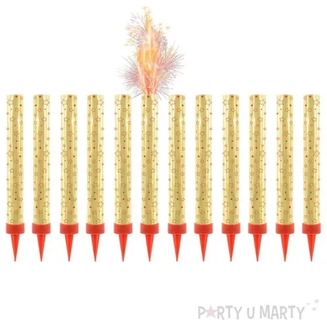 fontanny na tort gold classic zloty partydeco 12 cm 12 szt