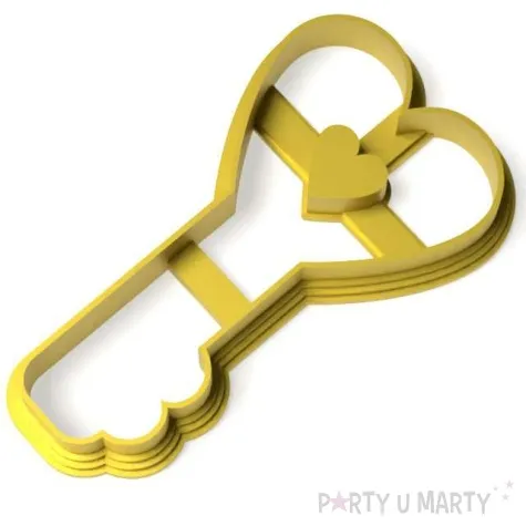 foremka andrzejki klucz z sercem 54x95 mm zlota metaliczna