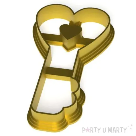 foremka andrzejki klucz z sercem 54x95 mm zlota metaliczna