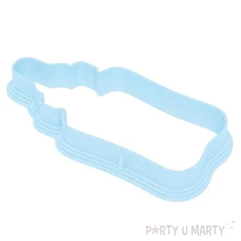 foremka baby shower boy butelka ze smoczkiem 45x92 mm blekitna brokatowa