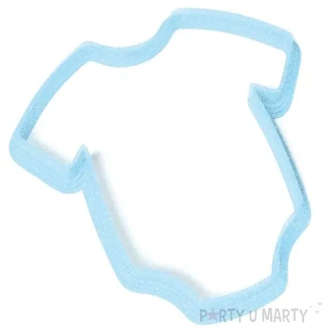 foremka baby shower boy spioszki 82x82 mm blekitna brokatowa