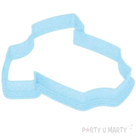 foremka baby shower boy spioszki 82x82 mm blekitna brokatowa