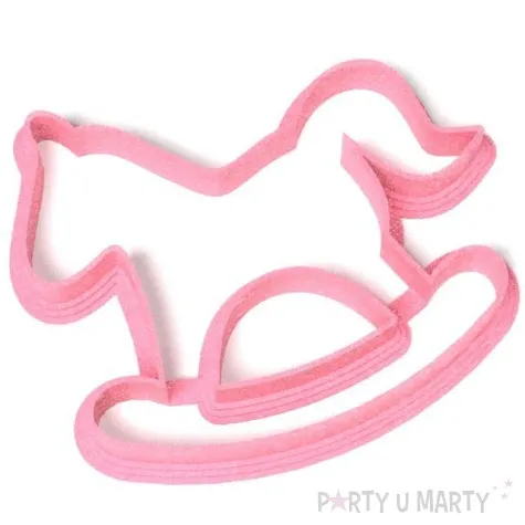 foremka baby shower girl konik na biegunach 88x67 mm rozowa brokatowa