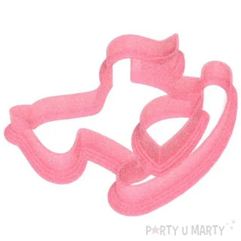 foremka baby shower girl konik na biegunach 88x67 mm rozowa brokatowa